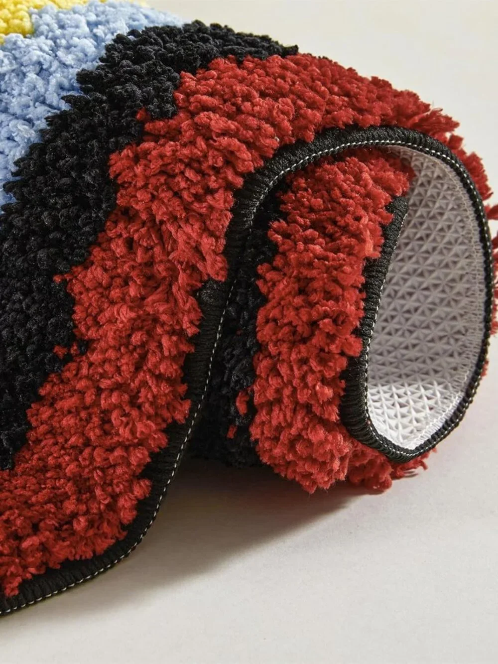 Be Happy Cute Retro Vintage Bathroom Rugs 2ft Round Bath Mat Non Slip Washable,
